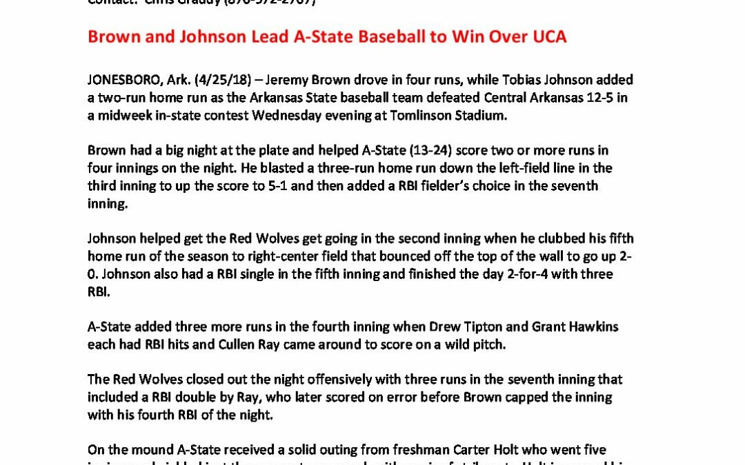 Brown-and-Johnson-Lead-A-State-Baseball-to-Win-Over-UCA
